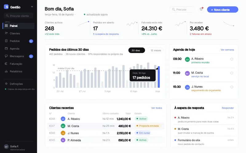 Programa de gestão feito à medida